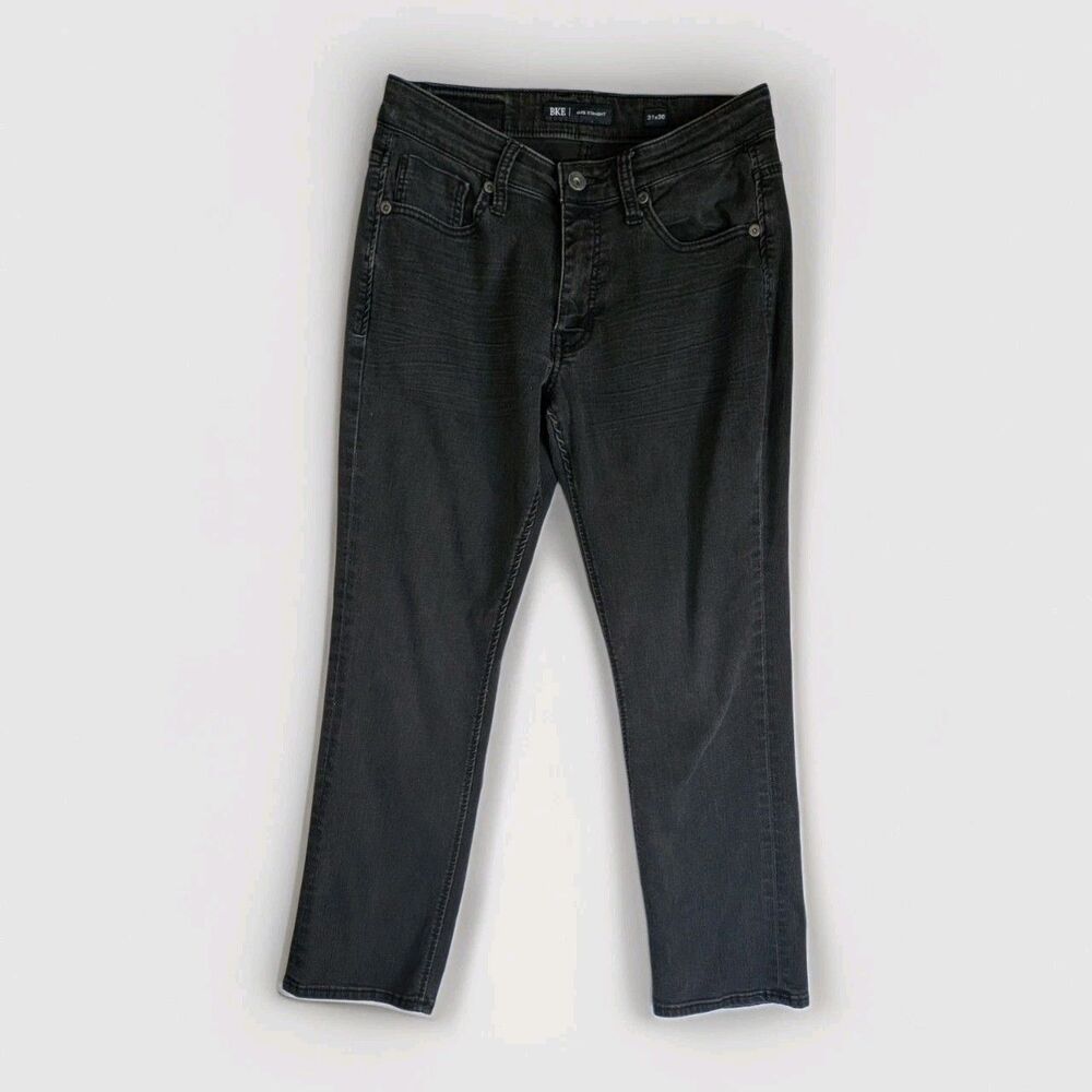 BKE Jake Straight Jeans Men's 31x30 Black Stretch Denim 5-Pocket EUC GBS16228